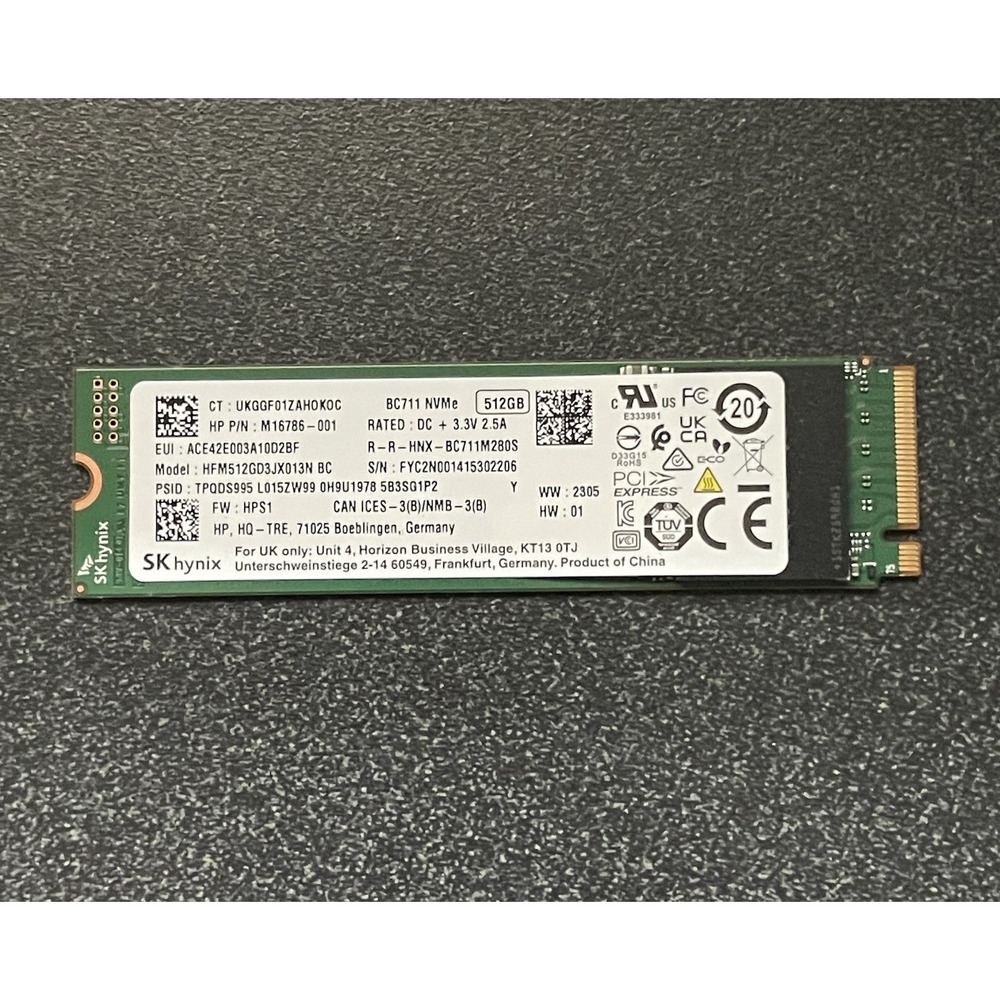Genuine Ssd SK Hynix 512GB NVMe Bc  HFM512GD3JX013N Hp M16789-001